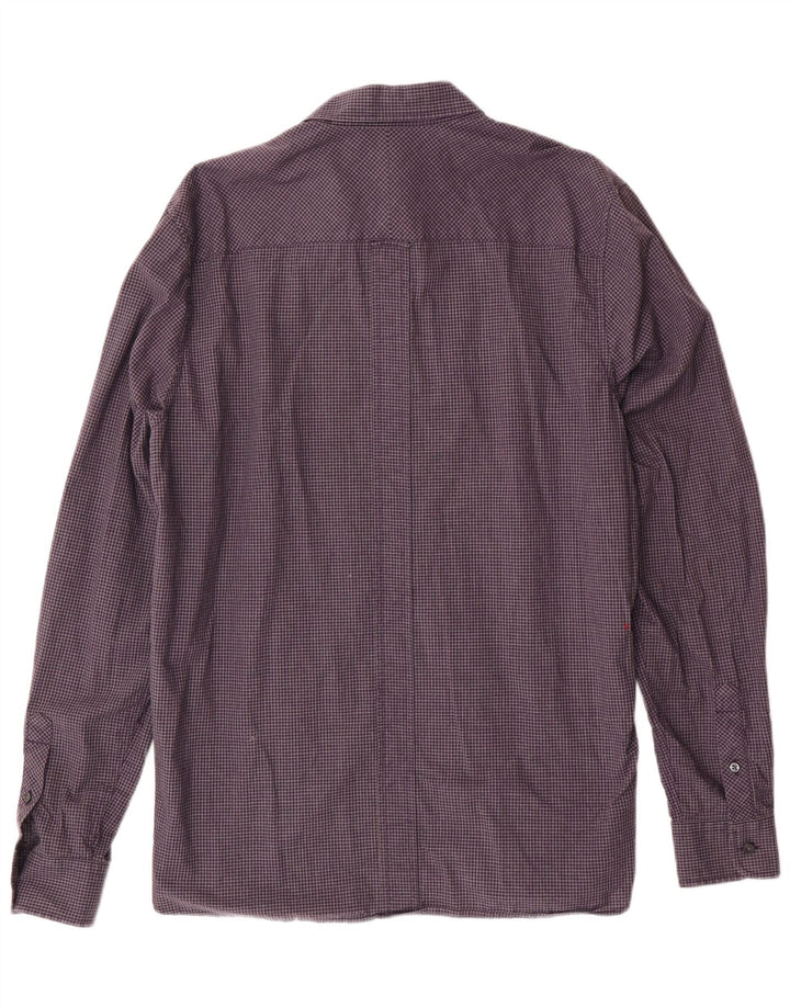 Camisa masculina FRED PERRY grande algodão guingão roxo