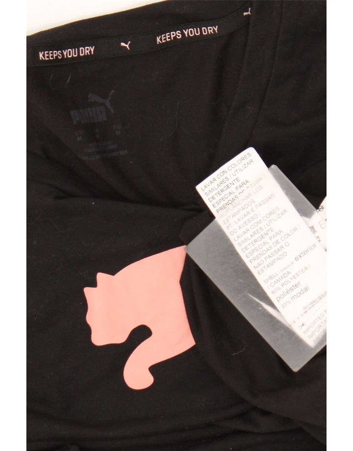 Puma Camiseta Feminina Graphic Top UK 14 Médio Preto Poliéster