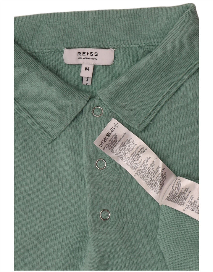 Camisa polo masculina Reiss lã verde média