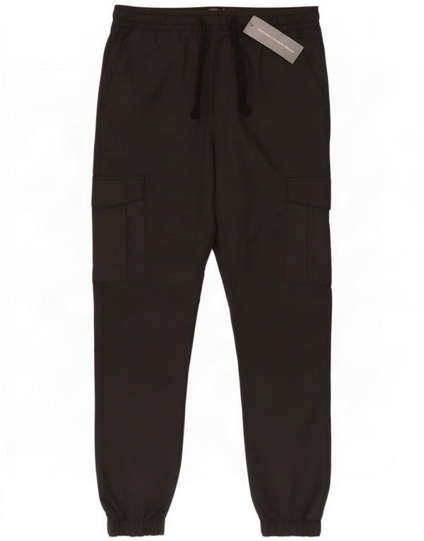 French Connection Mens Joggers Cargo Trousers Medium W32 L28 Black