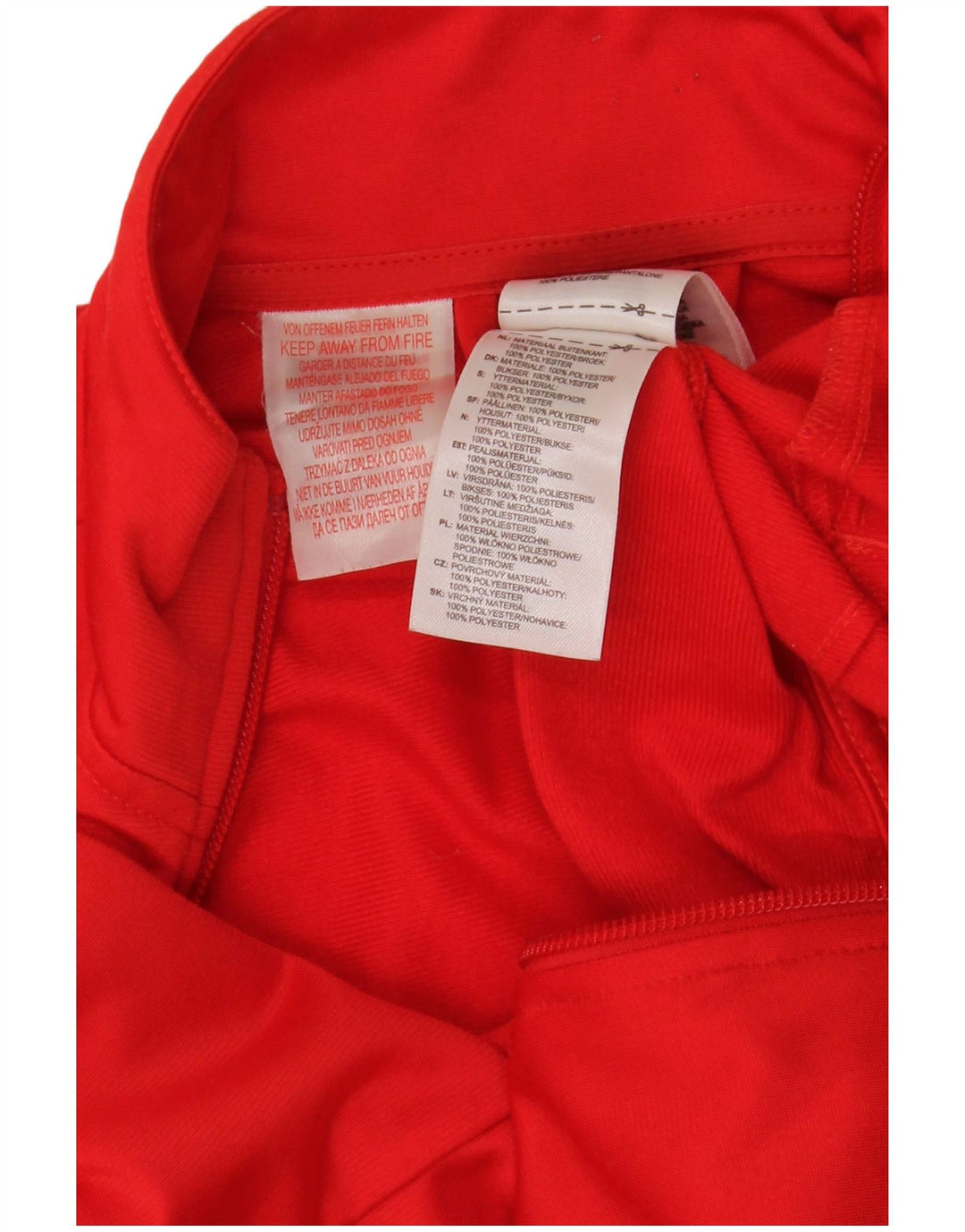 ADIDAS Mens Tracksuit Top Jacket Pequeno Poliéster Colorblock Vermelho