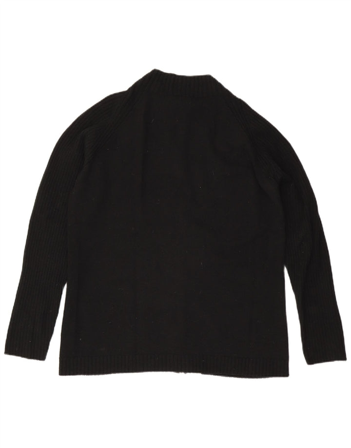 Suéter cardigã feminino Lacoste tamanho 46 XL lã preta