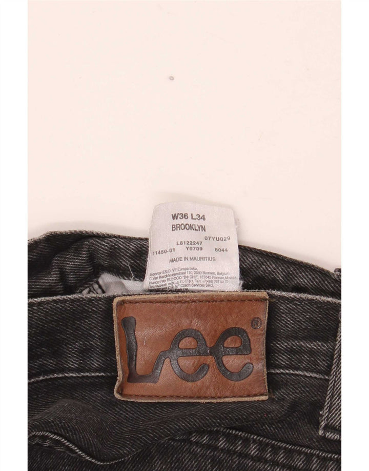 Lee Mens Brooklyn Straight Jeans W36 L34 Algodão Preto