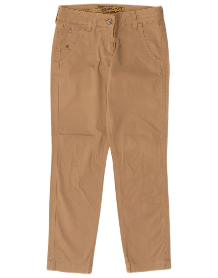 Calça chino feminina JACOB COHEN sob medida W26 L28 algodão bege