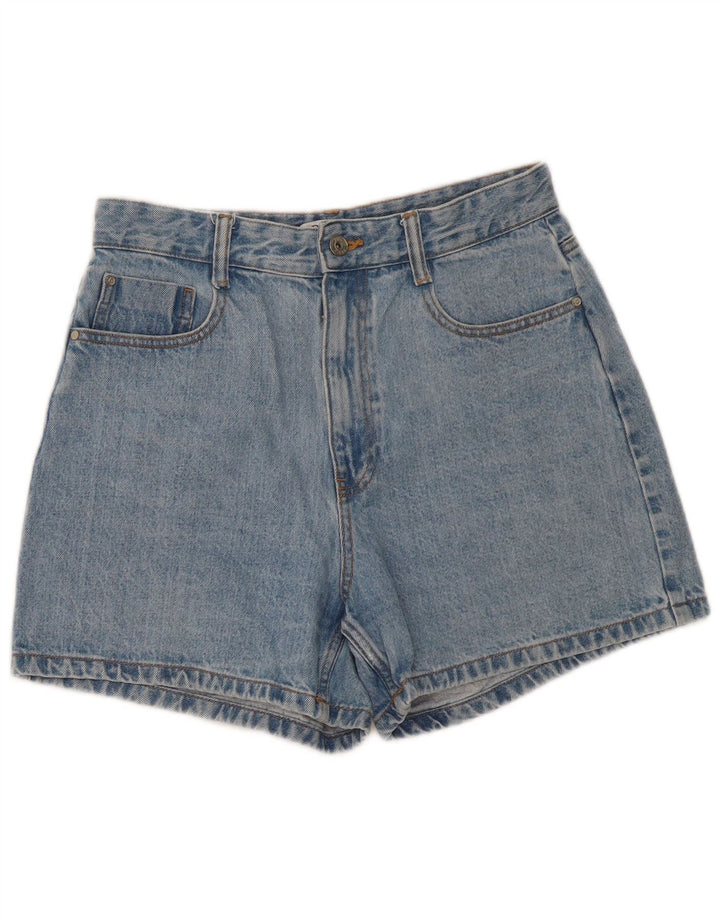 Shorts jeans feminino de cintura alta Zara EU 40 médio W30 azul