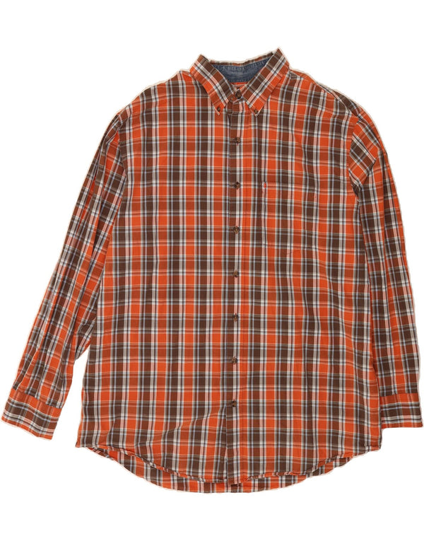 Camisa masculina IZOD 2XL algodão xadrez vermelho