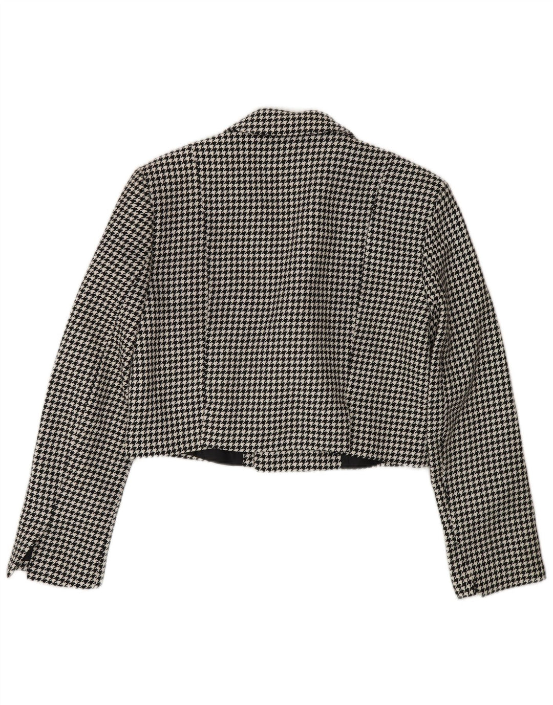 Zara Womens Oversized Bolero Jacket UK 10 Small Black Houndstooth