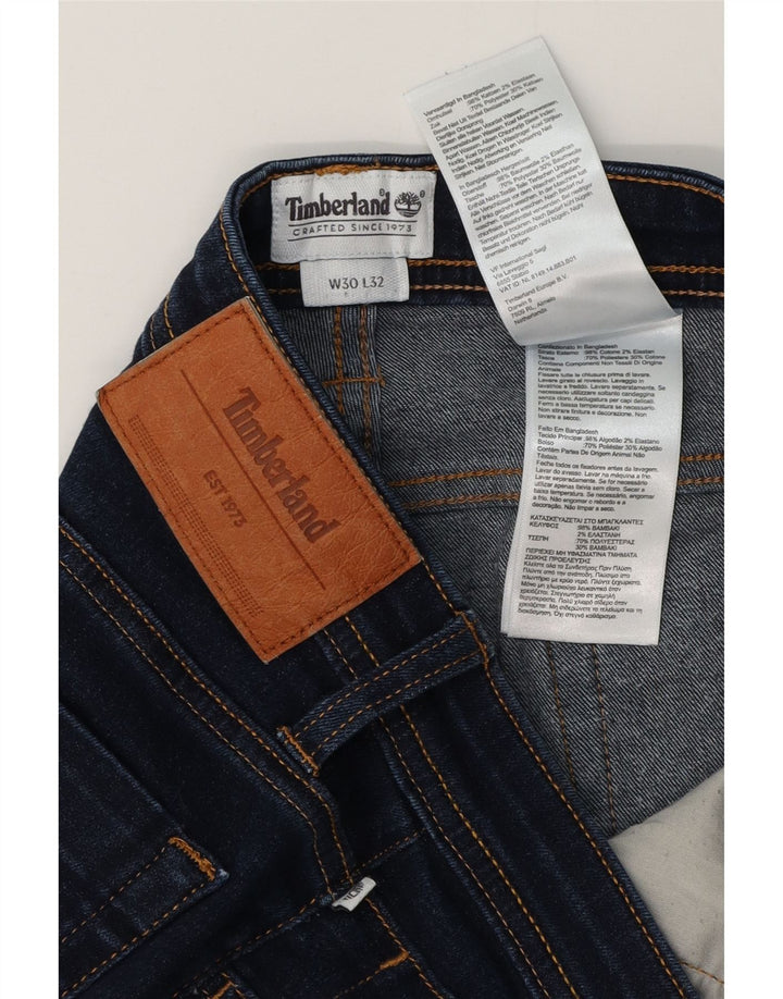 Timberland Mens Slim Jeans W30 L32 Azul Marinho Algodão