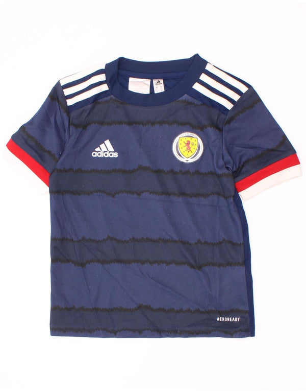 Camiseta Adidas Menino Aeroready Top 5-6 Anos Azul Marinho Listrado Poliéster