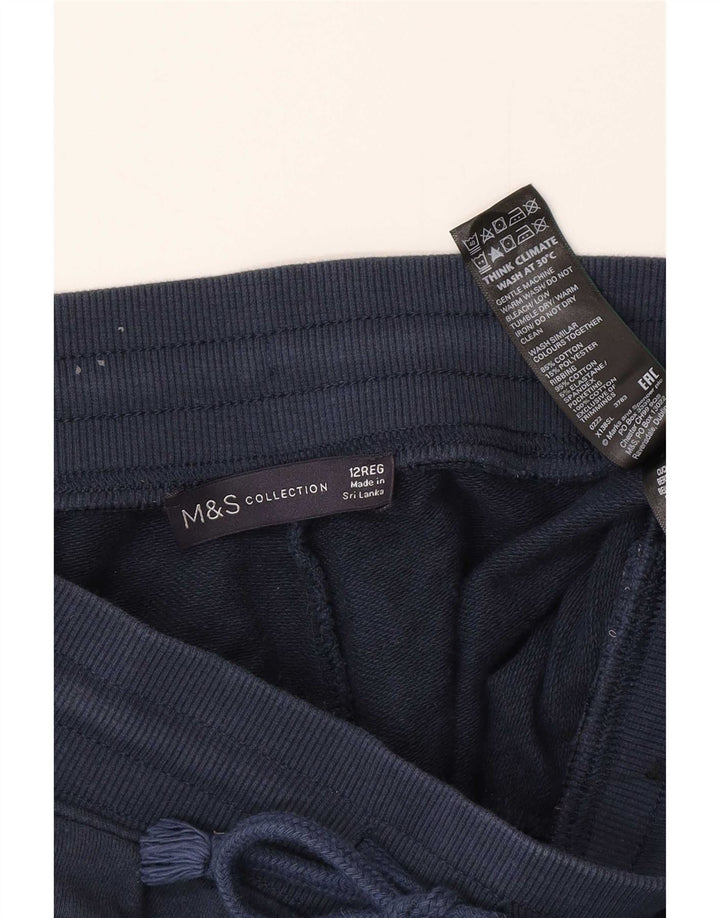 Calça de treino feminina Marks & Spencer Joggers UK 12 médio azul marinho