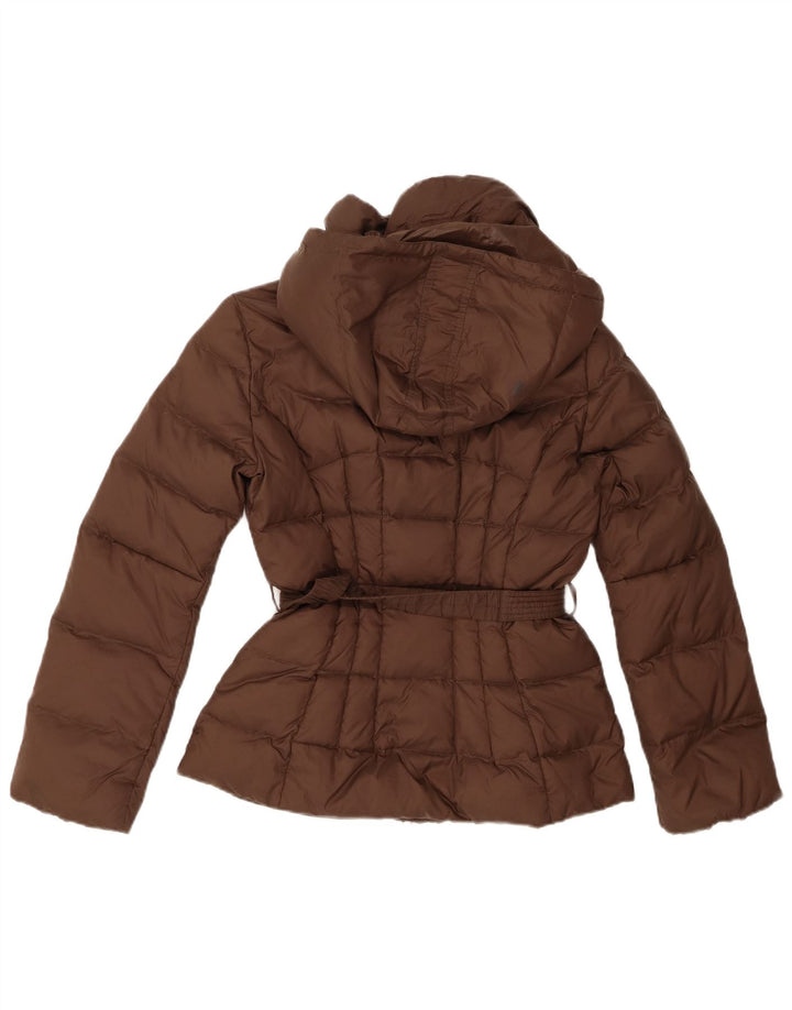 Jaqueta acolchoada com capuz feminino BENETTON IT 44 poliamida marrom médio