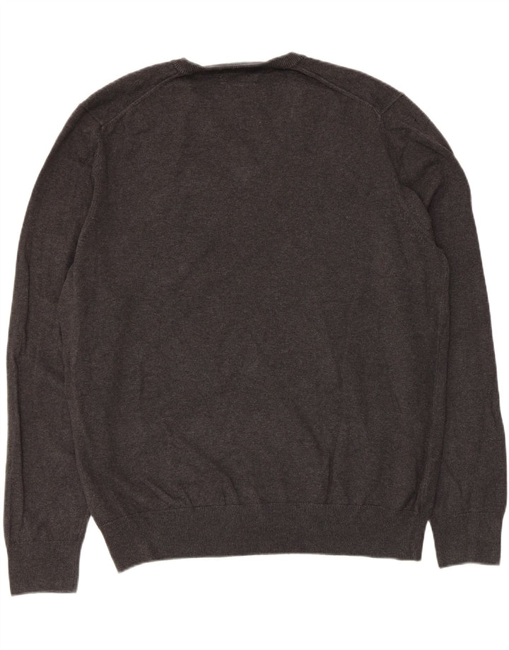 Suéter masculino Marks & Spencer com decote em V XL algodão cinza