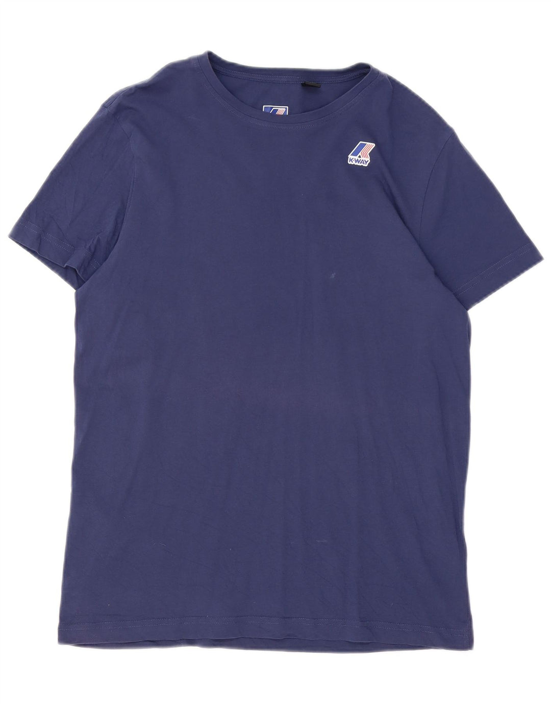 Camiseta masculina K-Way Top grande algodão azul marinho