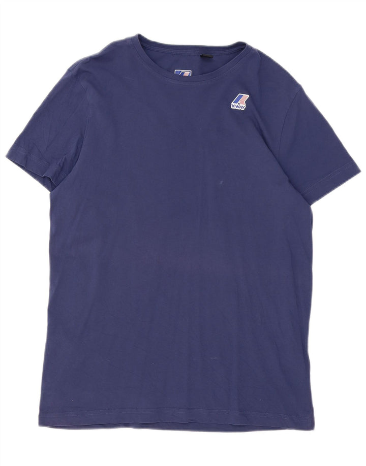 Camiseta masculina K-Way Top grande algodão azul marinho