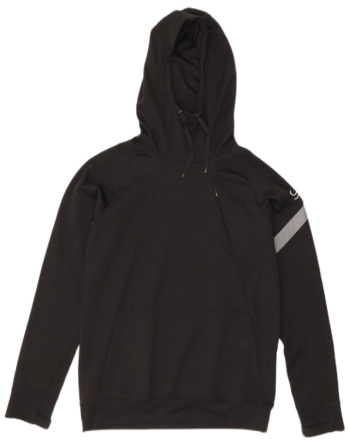 Suéter Nike masculino Dri Fit com capuz gráfico pequeno preto colorido bloco de poliéster