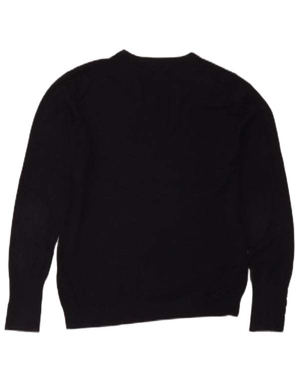 Zara Womens Crew Neck Jumper Sweater UK 12 Medium Navy Blue