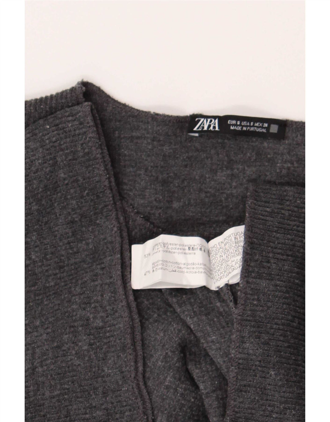 Camiseta feminina grande Zara UK 10 poliéster cinza pequeno