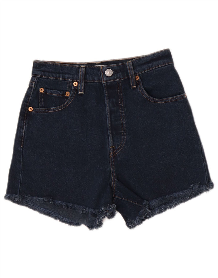 Shorts jeans feminino Levi's W25 XS azul marinho algodão