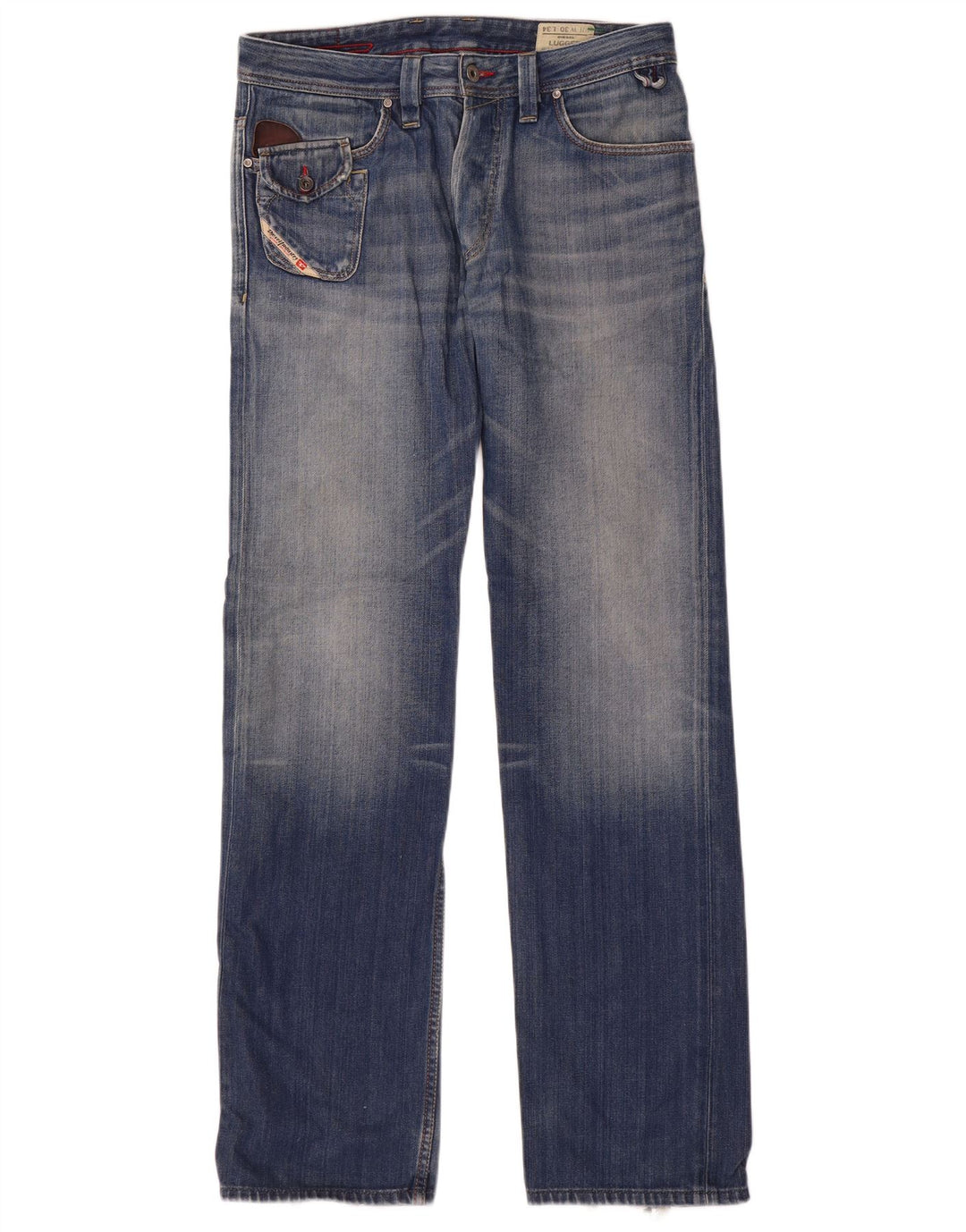 Diesel Mens Lugger Straight Jeans W30 L34 Azul Algodão