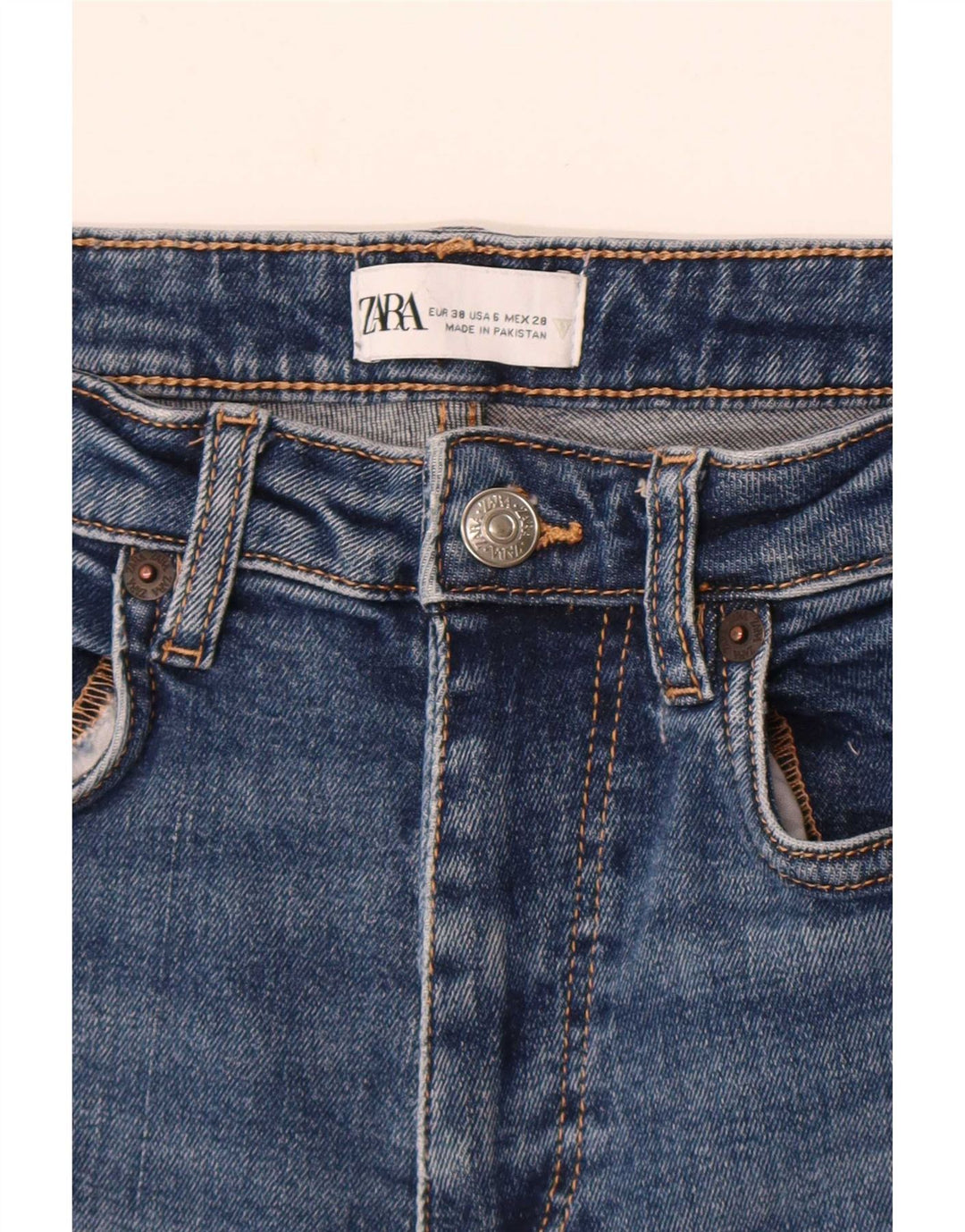 Calça jeans feminina Zara EU 38 pequena W28 L24 azul