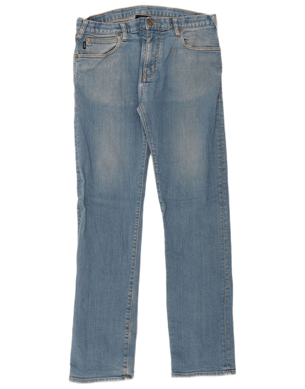 Calça jeans reta masculina Armani W34 L32 algodão azul