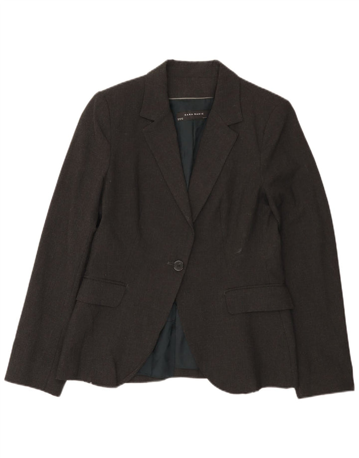 Jaqueta blazer feminina Zara com 1 botão EU 40 cinza médio