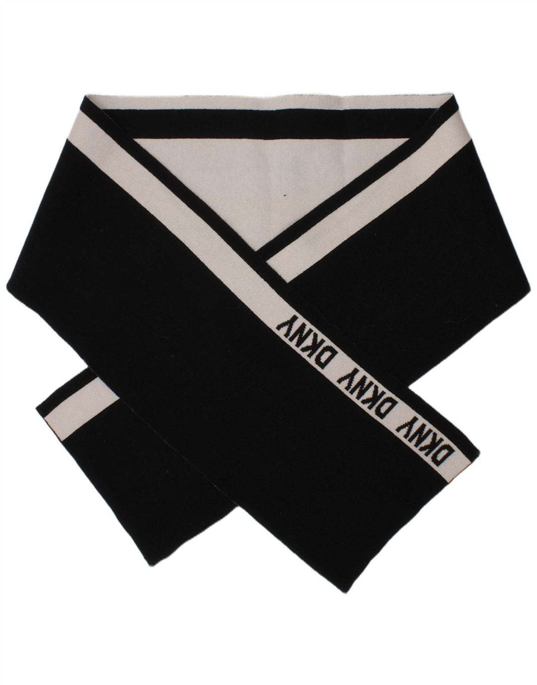 Dkny Lenço retangular masculino tamanho único logotipo acrílico listrado preto