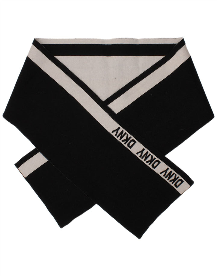 Dkny Lenço retangular masculino tamanho único logotipo acrílico listrado preto