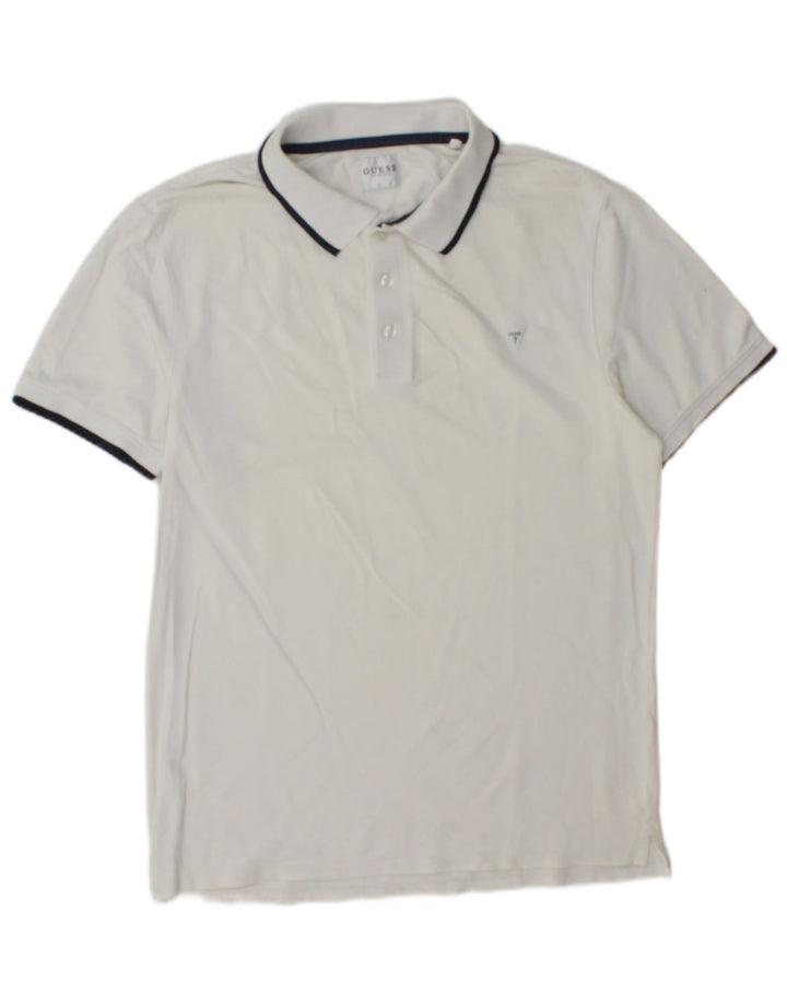 Camisa polo masculina Guess grande branca