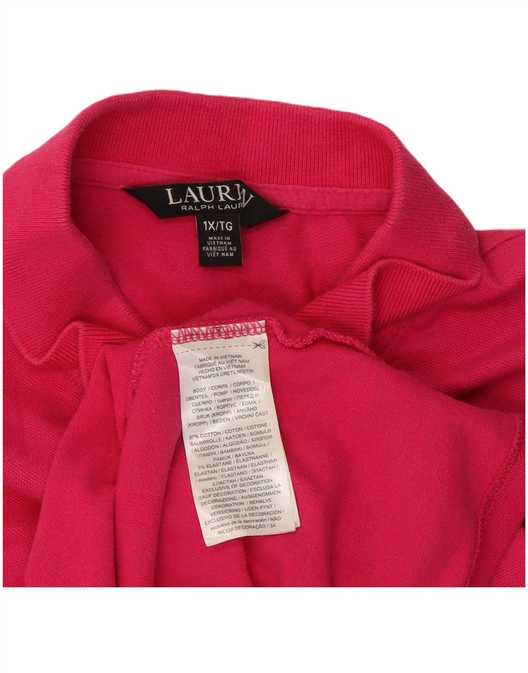 Polo feminino RALPH LAUREN Reino Unido 18 XL algodão rosa