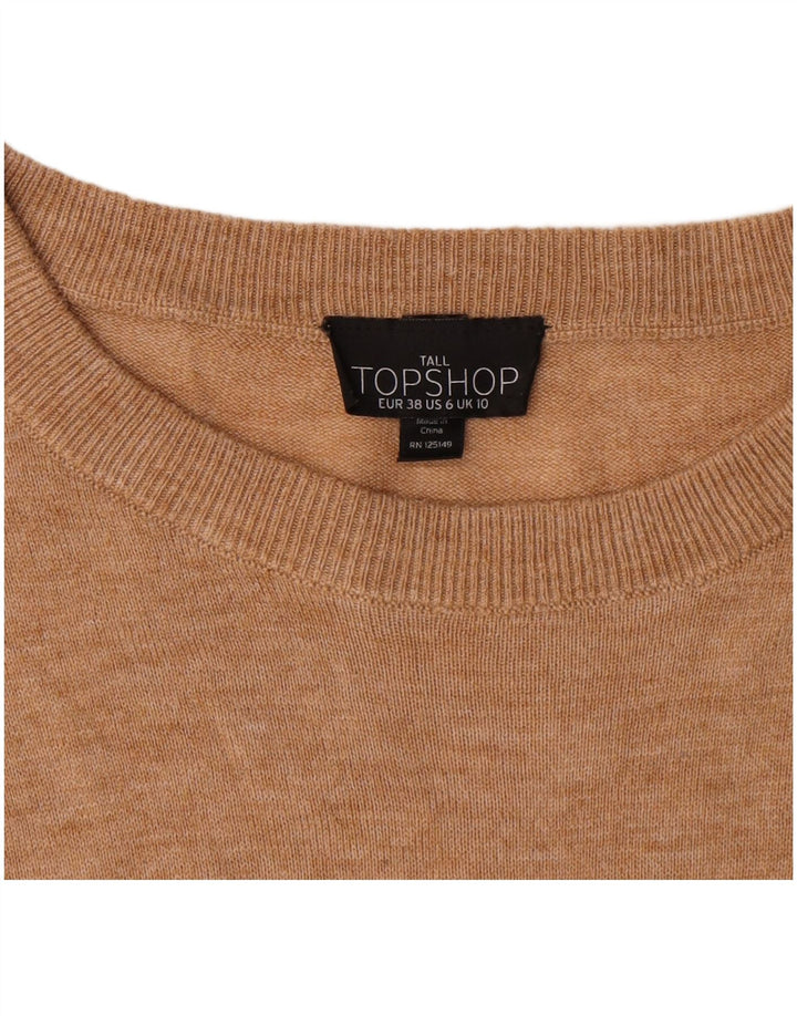 Topshop feminino oversized manga comprida Reino Unido 10 pequeno bege