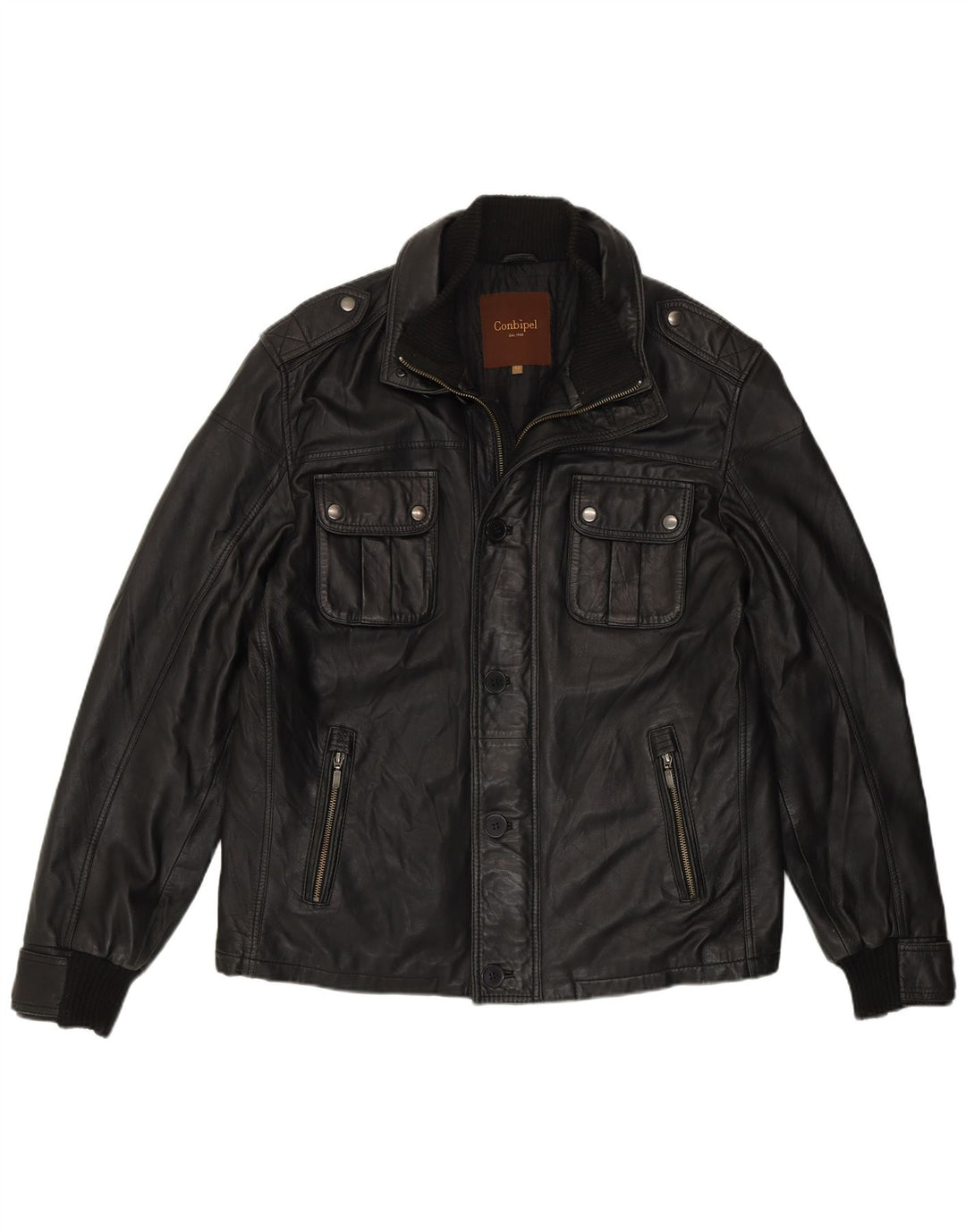 Jaqueta de couro masculina Conbipel IT 52 XL couro preto