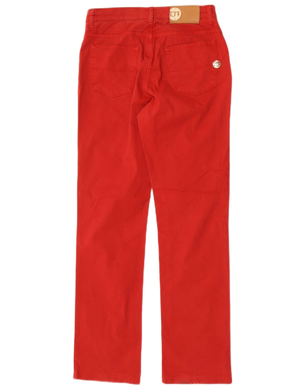 Calça feminina casual reta Trussardi W26 L30 algodão vermelho
