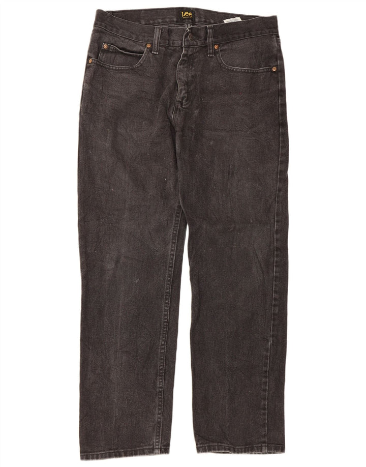 Lee Mens Regular Fit Straight Jeans W33 L30 Algodão Preto