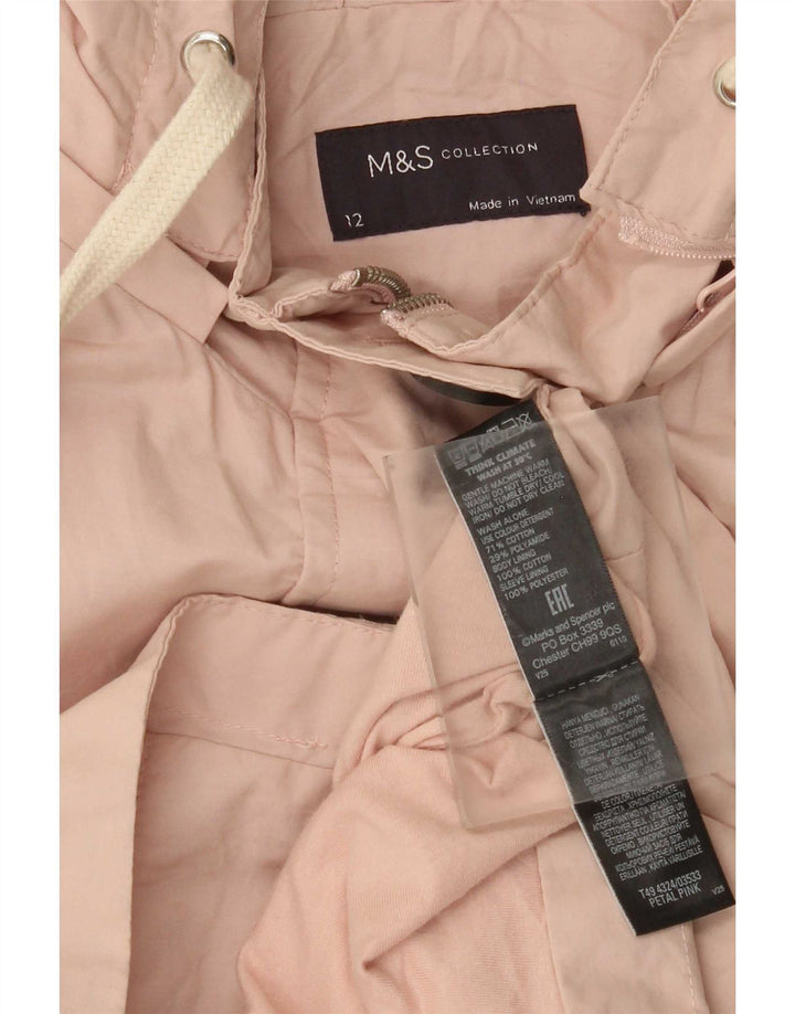 Jaqueta parka militar com capuz feminina Marks & Spencer Reino Unido 12 rosa médio