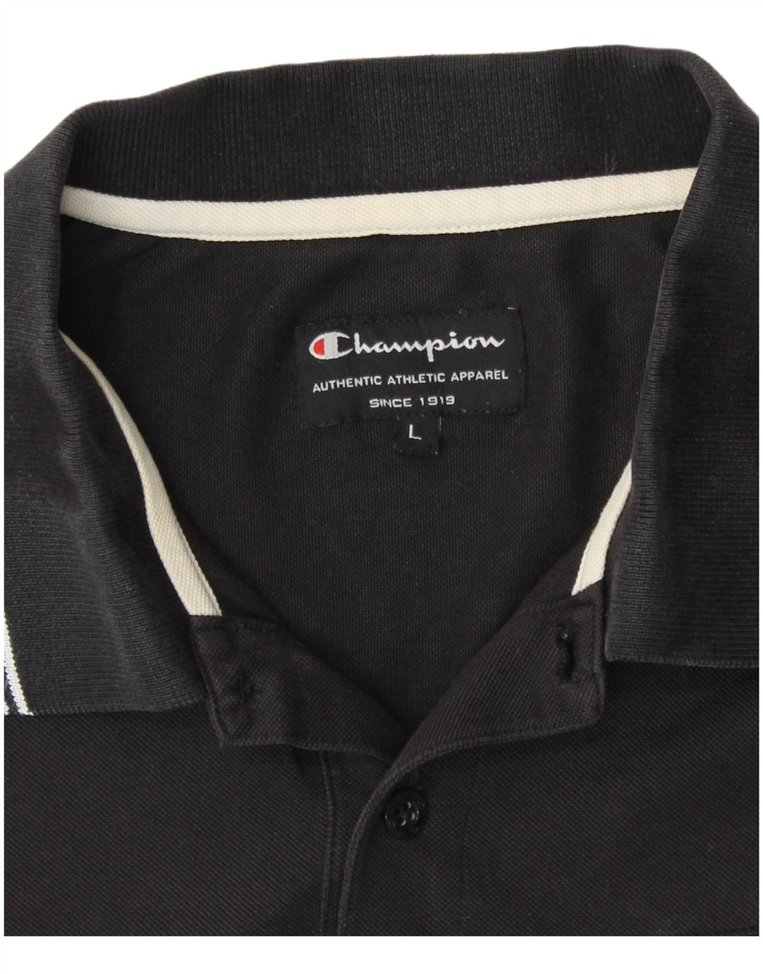 Camisa polo masculina CHAMPION grande algodão preto