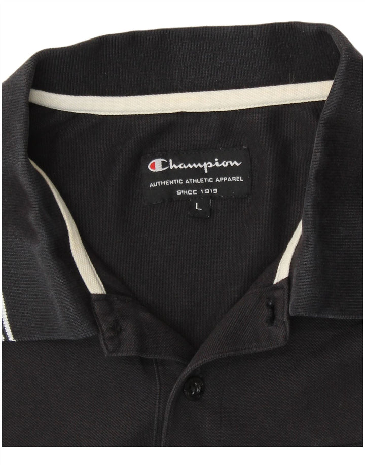 Camisa polo masculina CHAMPION grande algodão preto