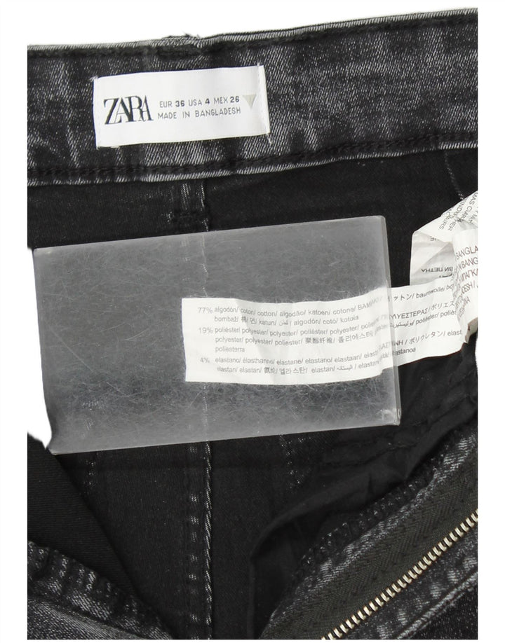 ZARA Jeans Skinny Feminino EU 36 XS W26 L27 Algodão Cinza