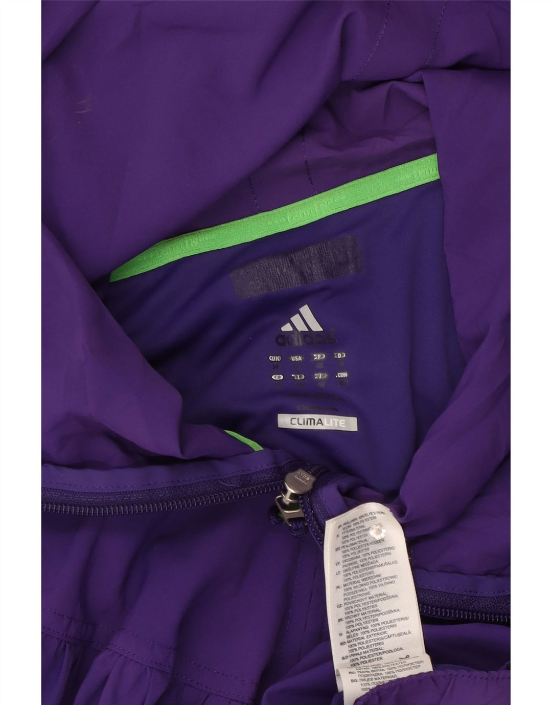 Adidas Womens Hooded Tracksuit Top Jacket UK 16 Grande Roxo Poliéster