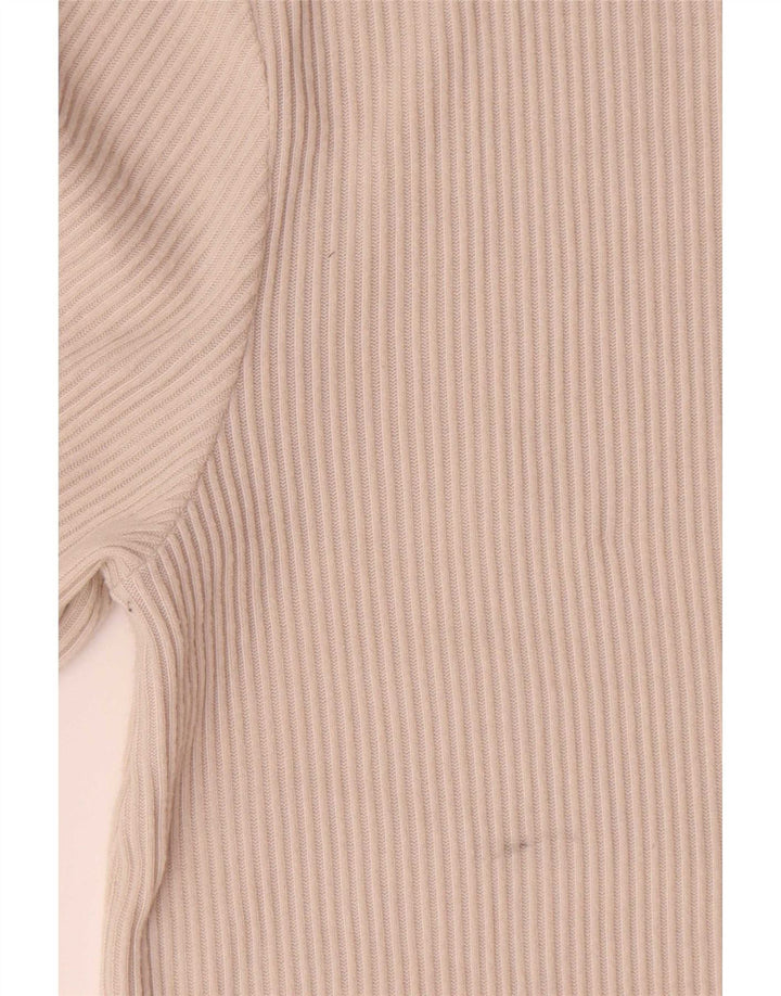 Zara Top masculino manga comprida grande poliéster bege