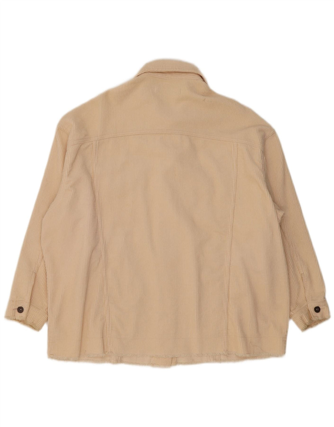 Jaqueta feminina de veludo cotelê Zara UK 18 XL branco algodão