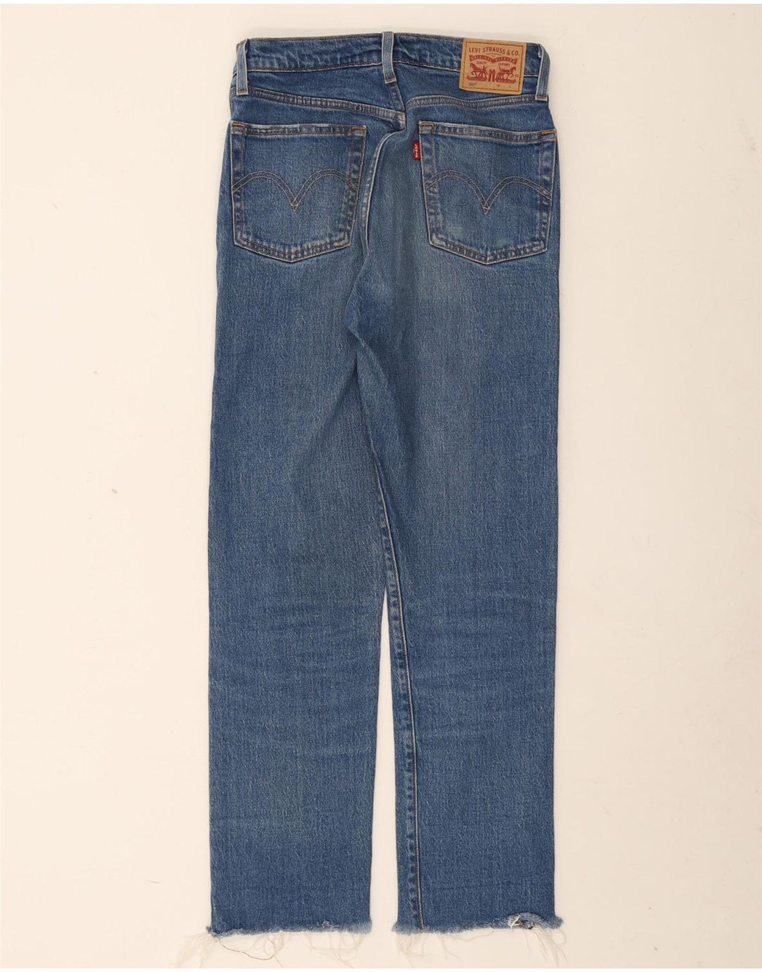Calça jeans feminina Levi's 501 Straight W26 L28 azul algodão