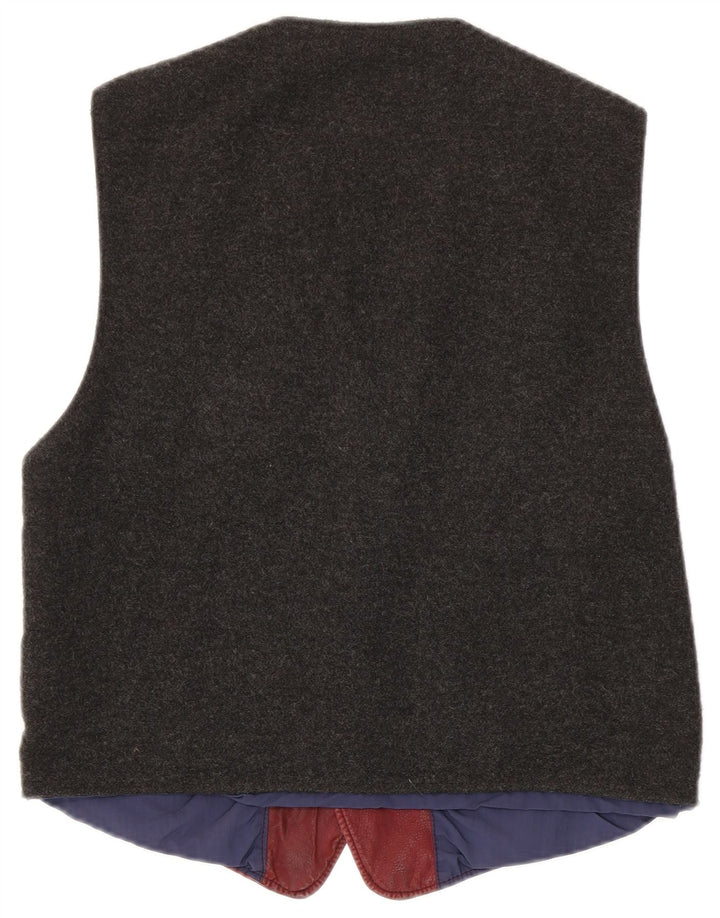 Colete masculino vintage médio marrom colorblock