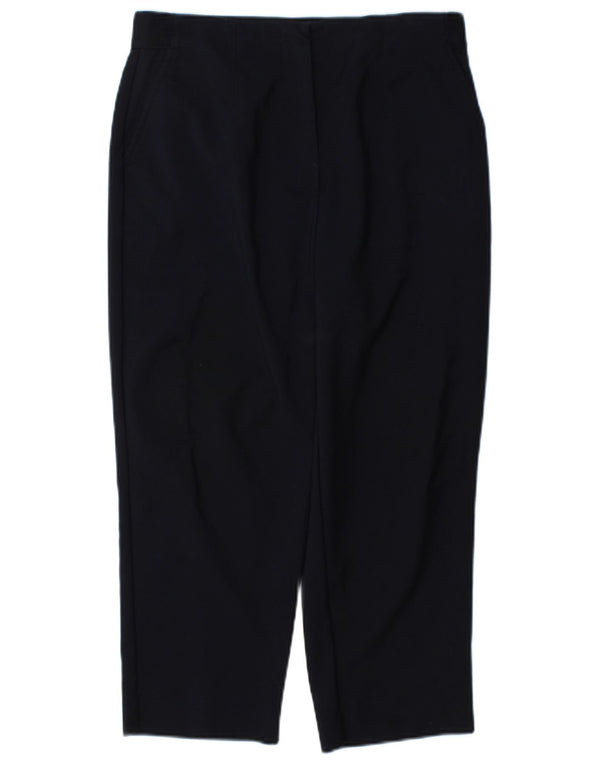 Calça capri feminina Marks & Spencer Reino Unido 12 médio W30 L22 algodão azul marinho