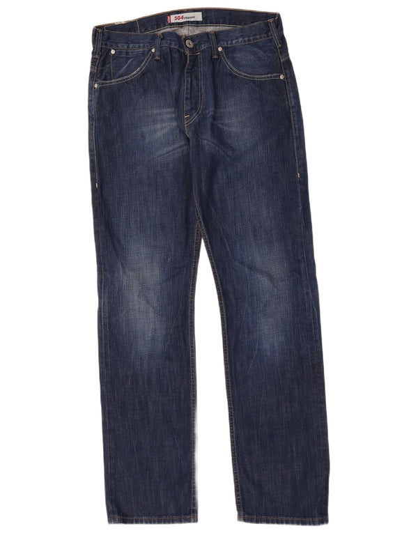Levi's Masculino 504 Straight Jeans W33 L32 Azul Algodão