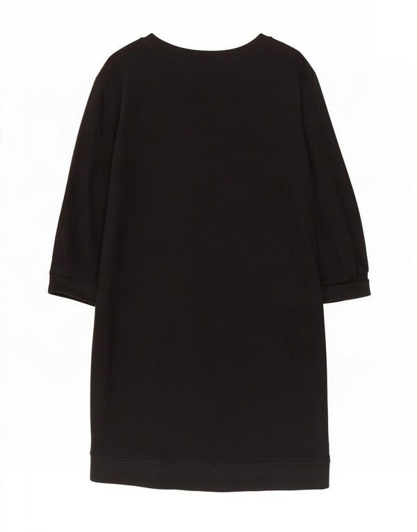 Zara vestido feminino de manga comprida com moletom de manga comprida Reino Unido 16 grande algodão preto