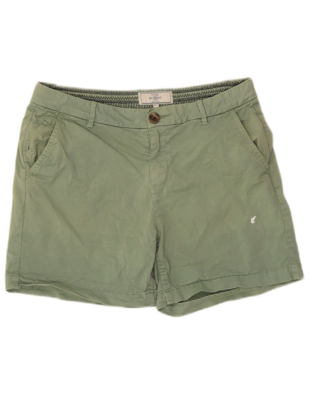 Shorts Chino feminino Fat Face US 6 médio W30 algodão verde