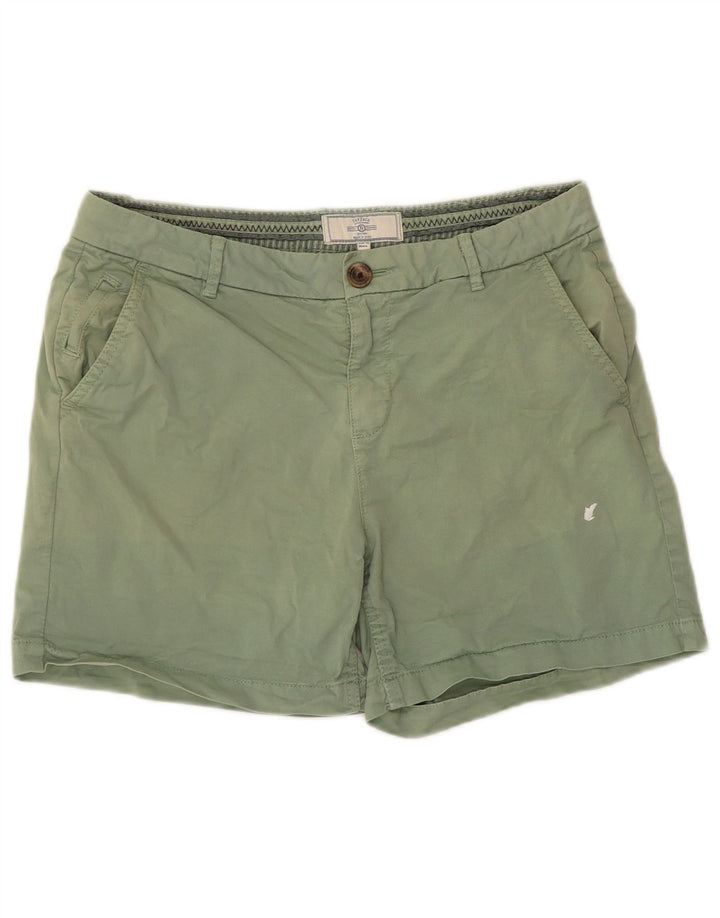 Shorts Chino feminino Fat Face US 6 médio W30 algodão verde