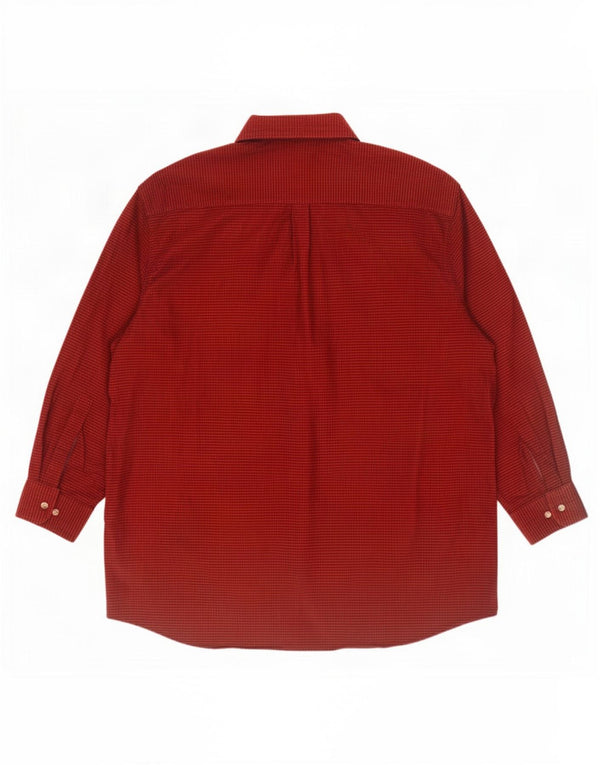 Camisa masculina Walbusch 2XL algodão guingão vermelho