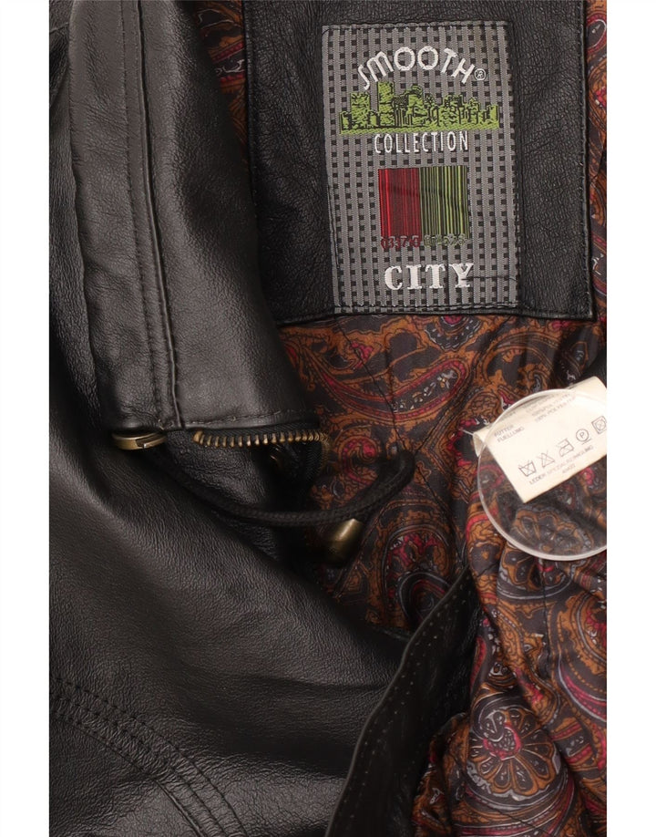 Jaqueta de couro masculina vintage UK 42 XL couro preto